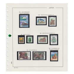 Filabo hojas álbum de sellos de Japón 1983 montado con protectores