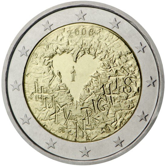 Finlandia 2008 2 € euros conmemorativos Av Derechos Humanos