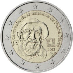 Francia 2012 2 € euros conmemorativos Centenario del nacimiento del abad Pierre