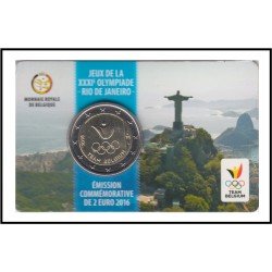 Bélgica 2016 Cartera Oficial Coin Card Moneda 2 € conm Olimpiadas Rio de Janeiro  