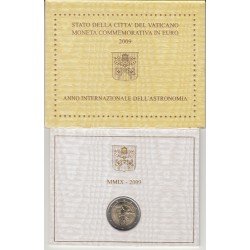 Vaticano 2009 Cartera Oficial Moneda 2 € euros Conmemorativos Año Inter. Astronomía 