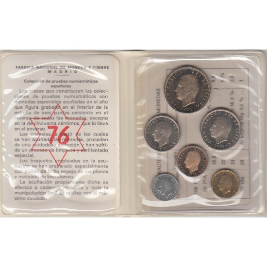 España Spain Cartera Oficial  Pesetas 1975 (*19-76) Juan Carlos I FNMT