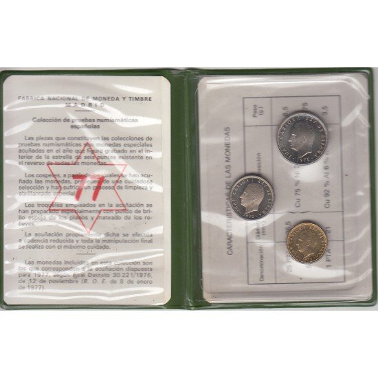 España Spain Cartera Oficial  Pesetas 1975 (*19-77) Juan Carlos I FNMT