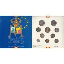 España Spain Cartera Oficial Set Pesetas 1992 Juan Carlos I FNMT España Spain Cartera Oficial Set Pesetas 1992 Juan Carlos I FNMT