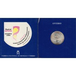 España  Spain Cartera Oficial  1994  2000 ptas plata Juan Carlos I FMI FNMT 