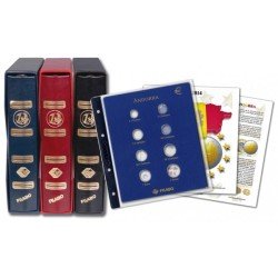 Filabo Álbum Monedas EURO ANDORRA IMITACION piel granate con 3 hojas y cajetín Filabo