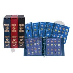 Filabo Álbum Monedas EURO IMITACION piel granate con cajetín + hojas 