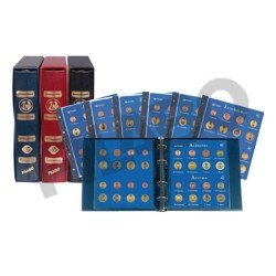 Filabo álbum moneda EURO IMITACION piel azul con cajetín + hojas Filabo álbum moneda EURO IMITACION piel azul con cajetín + hojas