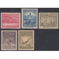 Ecuador 369/73 1939 Victorias Juego Deportivos Sudamericanos Basket  swimming MH