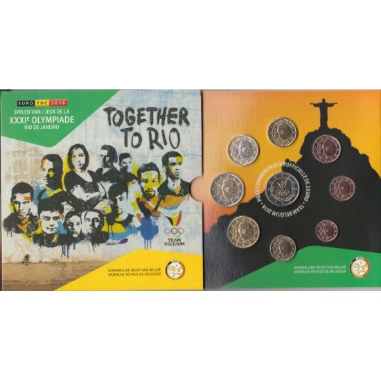 Monedas Euros Bélgica Cartera 2016 Olimpiada de Rio Brasil 