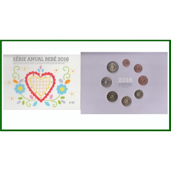 Portugal 2016 Cartera Oficial Monedas € euro Set Bebé Portugal 2016 Cartera Oficial Monedas € euro Set Bebé