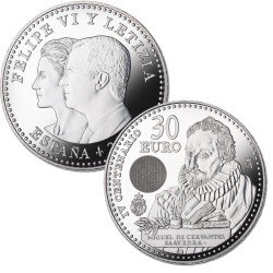 España 2016 30 Euros de plata 30€ Miguel de Cervantes 