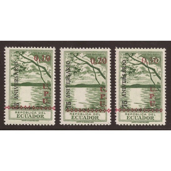 Ecuador 518/20 1949 75 Aniversario UPU MH Ecuador 518/20 1949 75 Aniversario UPU MH