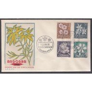 Andorra Española 68/71 1966  Flores SPD Sobre Primer día 