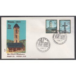 Andorra Española 110/11 1977 Navidad 77 SPD Sobre Primer día Andorra Española 110/11 1977 Navidad 77 SPD Sobre Primer día