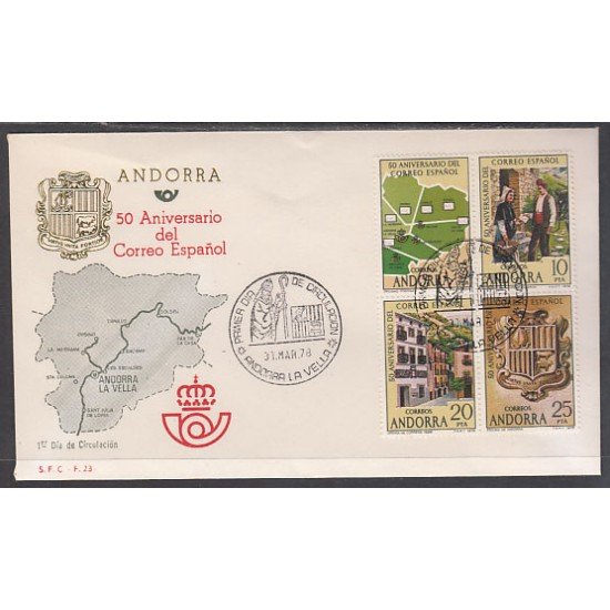 Andorra Española 112/15 SH116A/D Correo español SPD Sobre Primer día