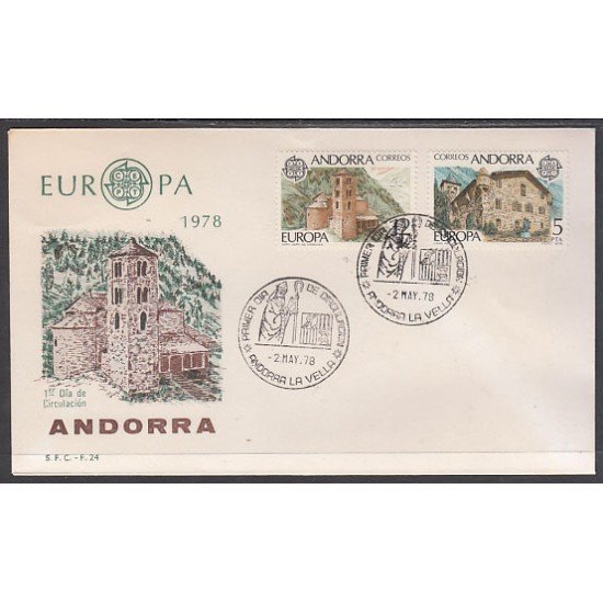 Andorra Española 117/18 1978 Europa SPD Sobre Primer día 