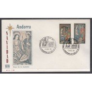 Andorra Española 120/21 1978 Navidad 78 SPD Sobre Primer día Andorra Española 120/21 1978 Navidad 78 SPD Sobre Primer día