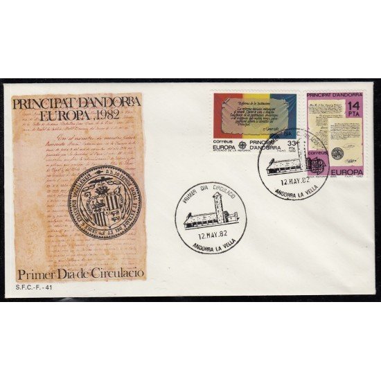 Andorra Española 157/58 1982 Europa SPD Sobre Primer día