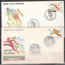 Andorra Española 176/77 1984 JJOO Los Angeles 84 SPD Sobre Primer día Andorra Española 176/77 1984 JJOO Los Angeles 84 SPD Sobre Primer día