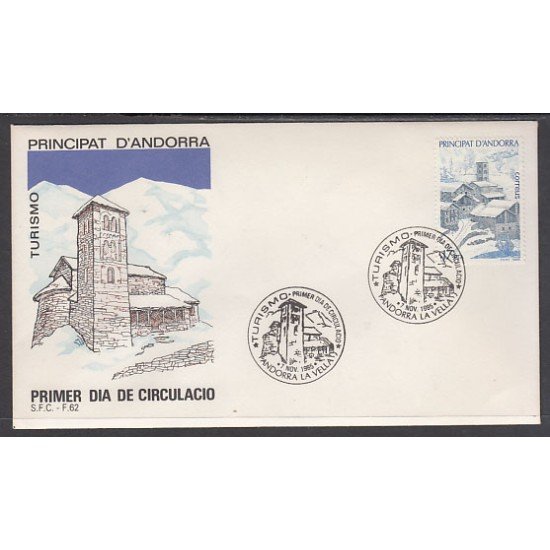 Andorra Española 188 1985 Turismo SPD Sobre Primer día