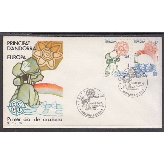 Andorra Española 191/92 1986 Europa SPD Sobre Primer día