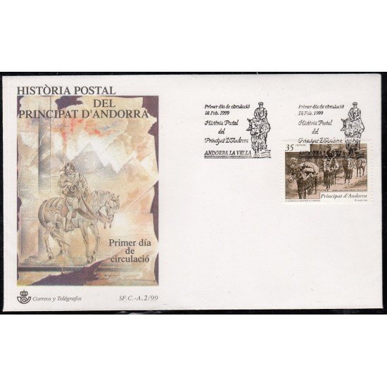 Andorra Española 270 1999 Historia Postal SPD Sobre Primer día