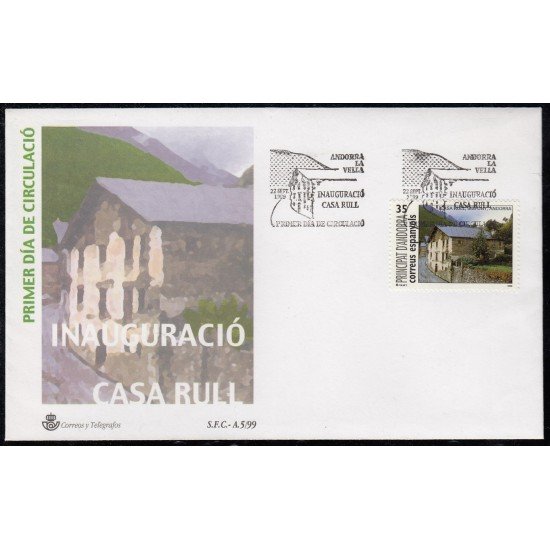 Andorra Española 273 1999 Casa Rull SPD Sobre Primer día Andorra Española 273 1999 Casa Rull SPD Sobre Primer día