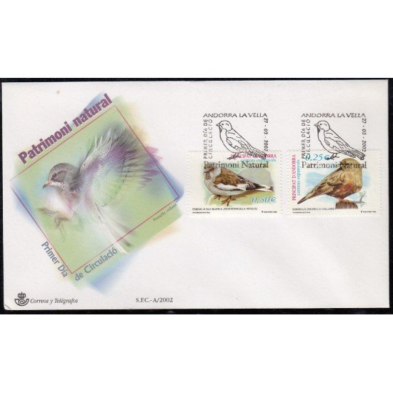 Andorra Española 292/93 2002 Naturaleza SPD Sobre Primer día Andorra Española 292/93 2002 Naturaleza SPD Sobre Primer día