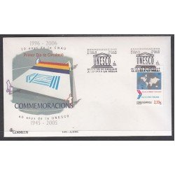 Andorra Española 341 2006 60º Aniversario de la UNESCO SPD Sobre Primer día