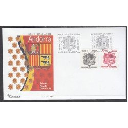 Andorra Española 343/44 2007  Principado de Andorra, escudos SPD Sobre Primer día