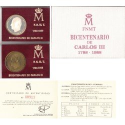 España Spain Cartera Oficial 1988 Estuche Bicentenario Carlos III FNMT