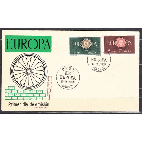 España Spain 1294/95 1960 Europa-CEPT SPD Sobre Primer Día España Spain 1294/95 1960 Europa-CEPT SPD Sobre Primer Día