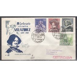 España Spain 1340/43 1961 III Aniversario de la muerte de Velázquez SPD Sobre Primer Día