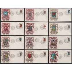 España Spain 1551/62 1964 Escudos de las Capitales de Provincias Españolas SPD Sobres Primer Día