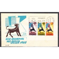 España Spain 1667/69 1965 Día mundial del sello SPD Sobres Primer Día