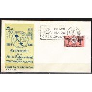 España Spain 1670 1965 Centenario de la Unión Internacional de las Telecomunicaciones SPD Sobre Primer Día España Spain 1670 1965 Centenario de la Unión Internacional de las Telecomunicaciones SPD Sobre Primer Día