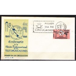 España Spain 1670 1965 Centenario de la Unión Internacional de las Telecomunicaciones SPD Sobre Primer Día