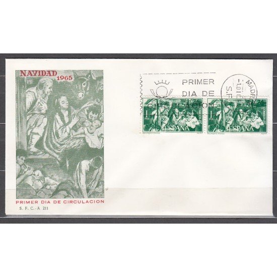 España Spain 1692 1965 Navidad SPD Sobre Primer Día España Spain 1692 1965 Navidad SPD Sobre Primer Día
