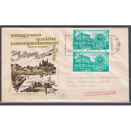 España Spain 1789 1967 Conferencia Interparlamentaria en Palma de Mallorca SPD Sobre Primer Día