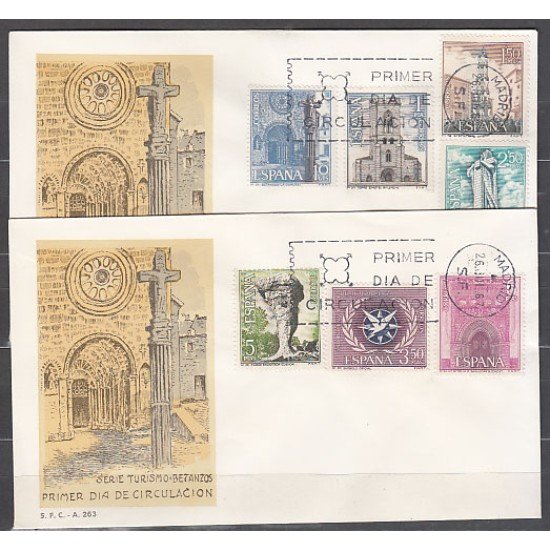 España Spain 1802/08 1967 Serie turística SPD Sobre Primer Día