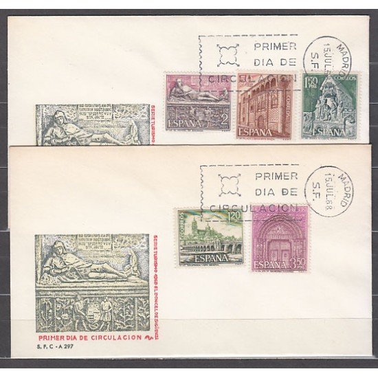 España Spain 1875/79 1968 Serie turística SPD Sobres Primer Día España Spain 1875/79 1968 Serie turística SPD Sobres Primer Día