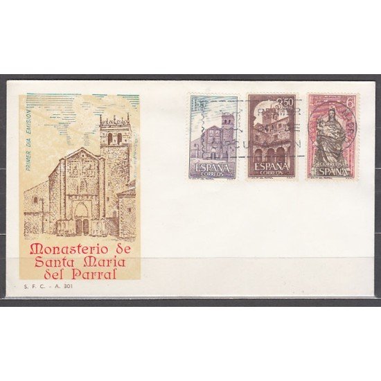España Spain 1894/96 1968 Monasterio de Santa Maria del Parral SPD Sobre Primer Día España Spain 1894/96 1968 Monasterio de Santa Maria del Parral SPD Sobre Primer Día