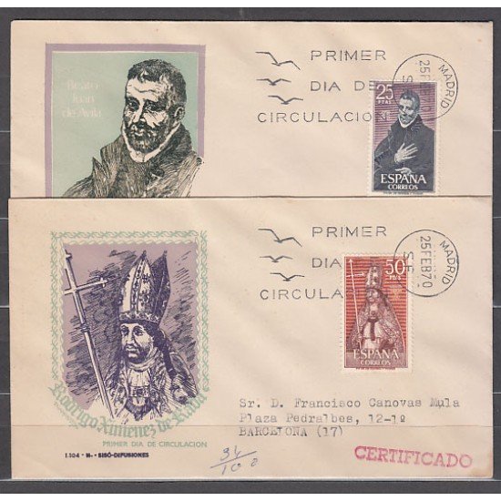 España Spain 1961/62 1970 Personajes españoles SPD Sobre Primer Día