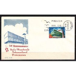 España Spain 1975 1970 Cincuentenario Feria de Barcelona SPD Sobre Primer Día