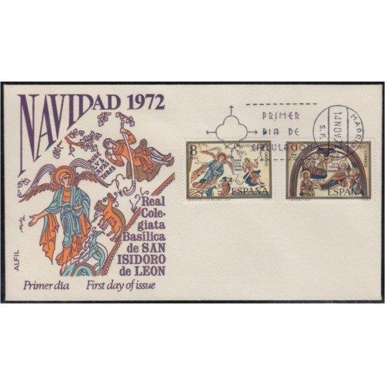 España Spain 2115/16 1972 Navidad SPD Sobre Primer Día España Spain 2115/16 1972 Navidad SPD Sobre Primer Día