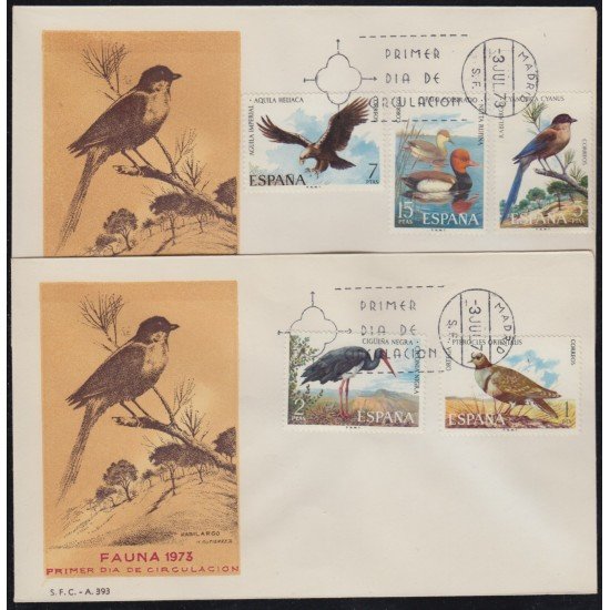 España Spain 2134/38 1973 Fauna hispánica SPD Sobre Primer Día