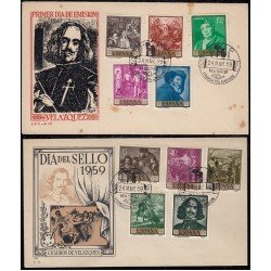 España Spain 1238/47 1959 II Centenario Cuadros de Velázquez SPD Sobres Primer Día