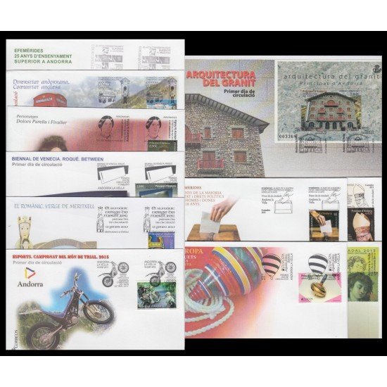 Andorra Española SPD Año 2015 Completo Sobre Primer Día FDC Andorra Española SPD Año 2015 Completo Sobre Primer Día FDC