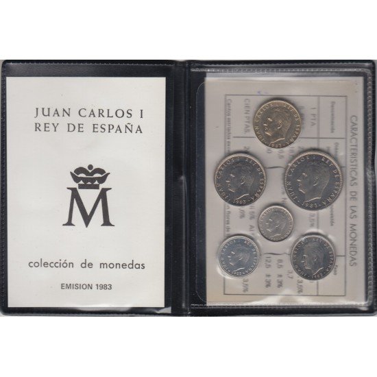 España Spain Cartera Oficial Pesetas 1983 Juan Carlos I FNMT